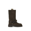 Burberry Suede Saddle Ankle Boots Burberry