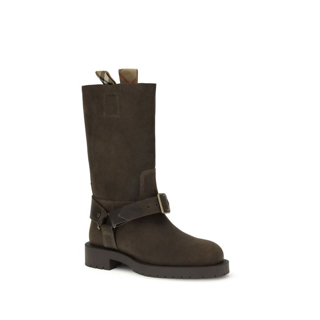 Burberry Suede Saddle Ankle Boots Burberry