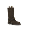 Burberry Suede Saddle Ankle Boots Burberry