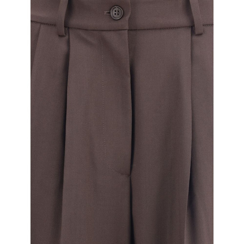 P.A.R.O.S.H. Brown Fleece Wool Dress Pants P.A.R.O.S.H.