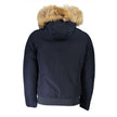 Woolrich Blue Cotton Men's Jacket with Removable Hood Woolrich