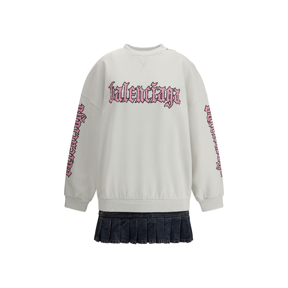 Balenciaga Sweatshirt Dress with logo Balenciaga