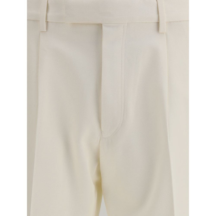 ZEGNA White Cotton Dress Pants ZEGNA