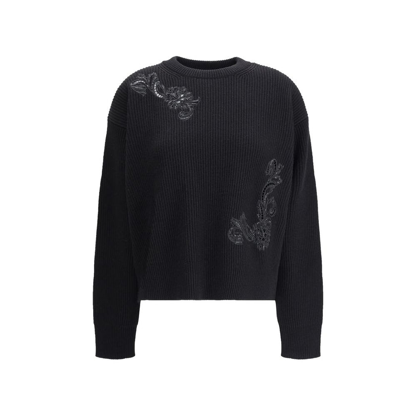 Versace Black Fleece Wool Sweatshirt Versace