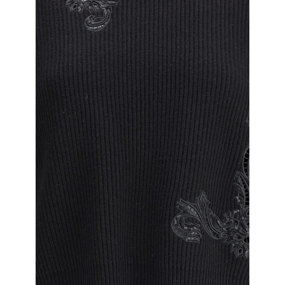 Versace Barocco Leaf Embroidered Sweater Versace