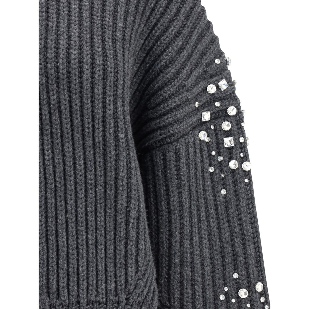 PINKO Rhinestones wool Cardigan PINKO