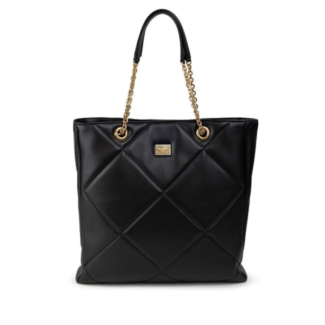 Dolce & Gabbana Black Leather Tote Bag Dolce & Gabbana