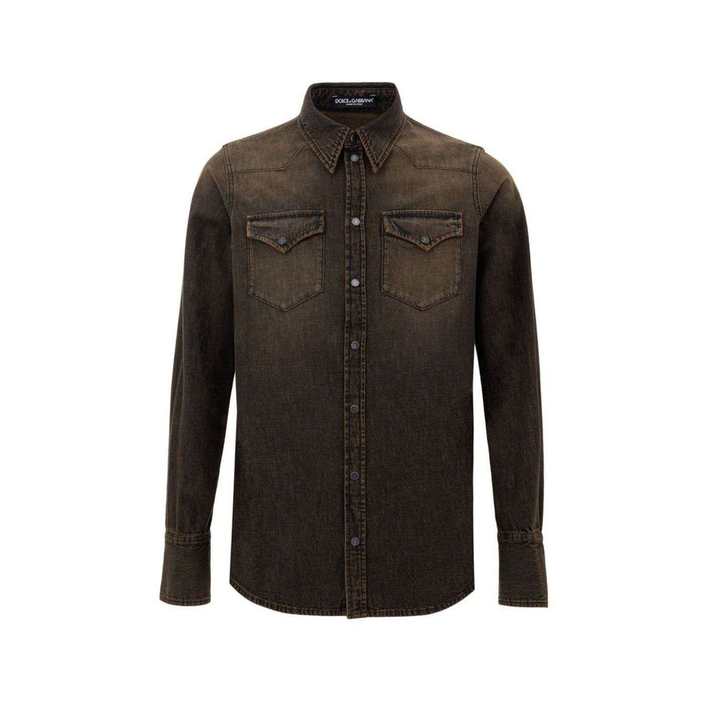 Dolce & Gabbana Brown Cotton Denim Dolce & Gabbana