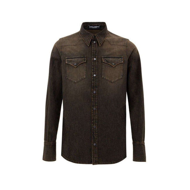 Dolce & Gabbana Brown Cotton Denim Dolce & Gabbana