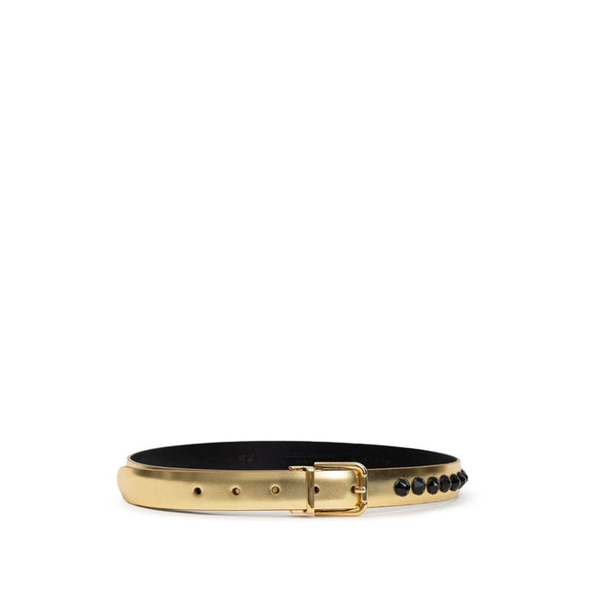Dolce & Gabbana Gold Leather Belt Dolce & Gabbana
