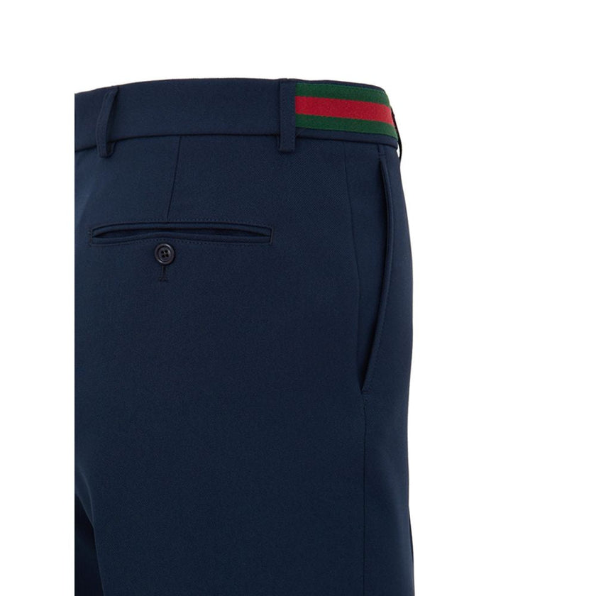 Gucci Blue Cotton Casual Pants Gucci