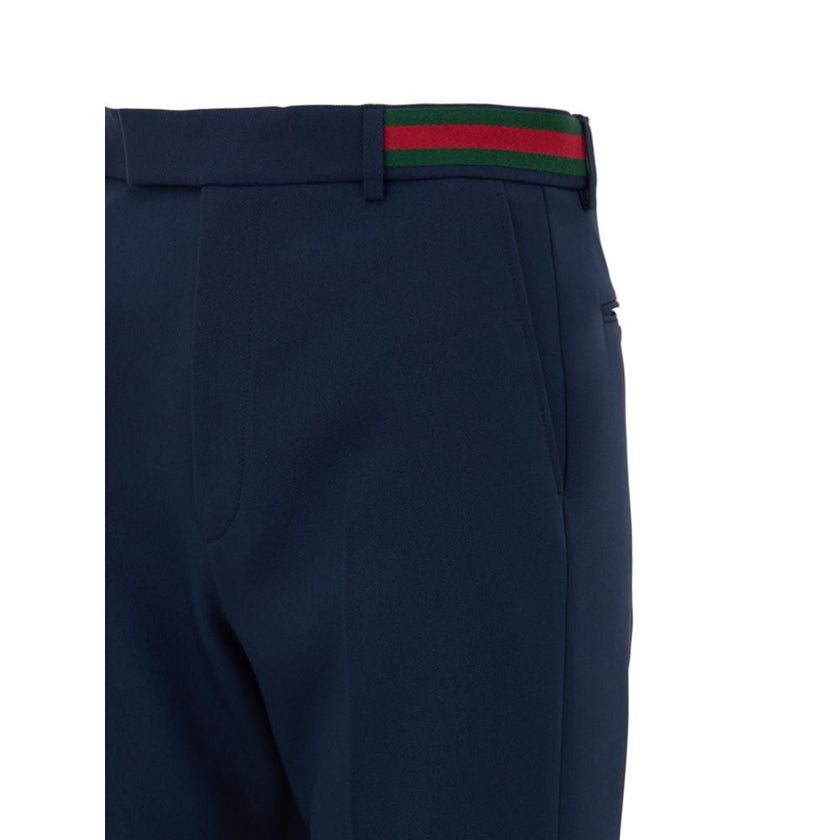 Gucci Blue Cotton Casual Pants Gucci