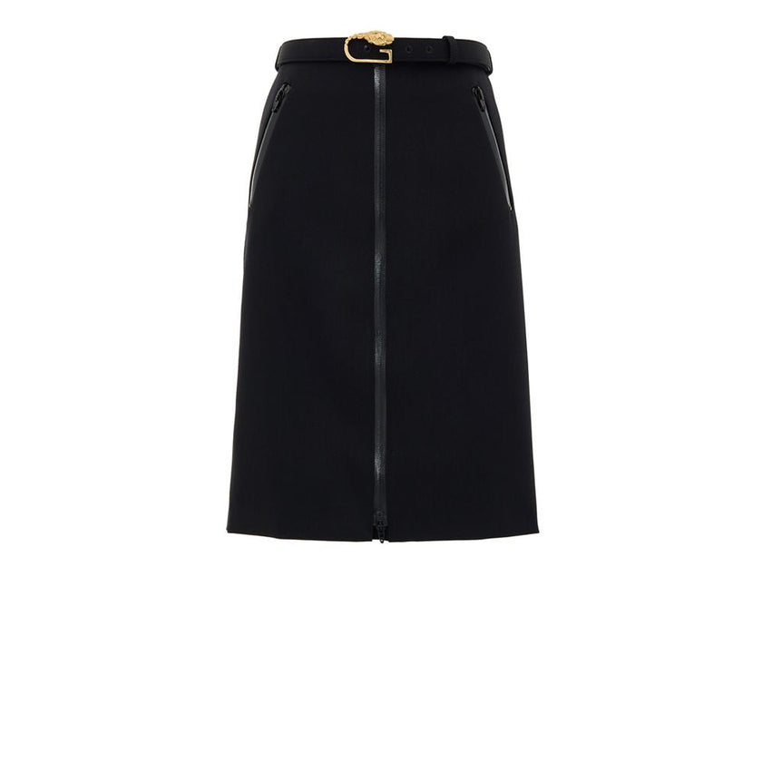 Gucci Black Wool Midi Skirt Gucci