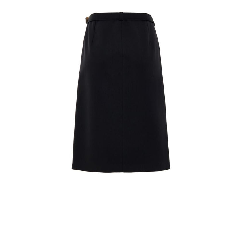 Gucci Black Wool Midi Skirt Gucci