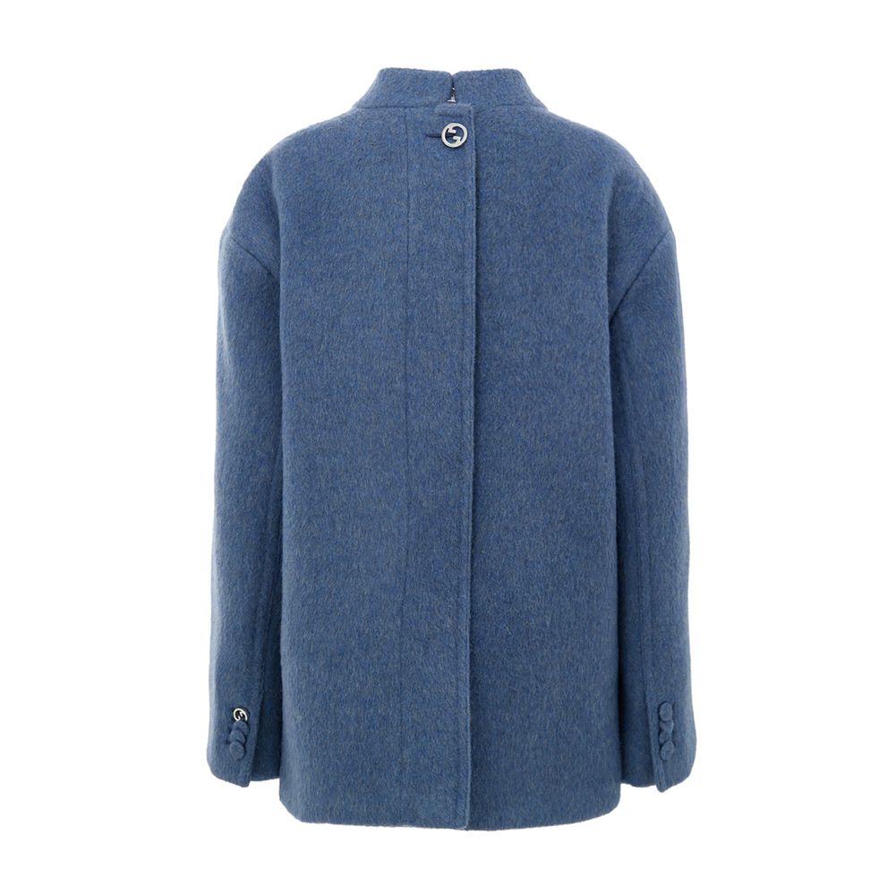 Gucci Light Blue Wool Jackets & Coat Gucci