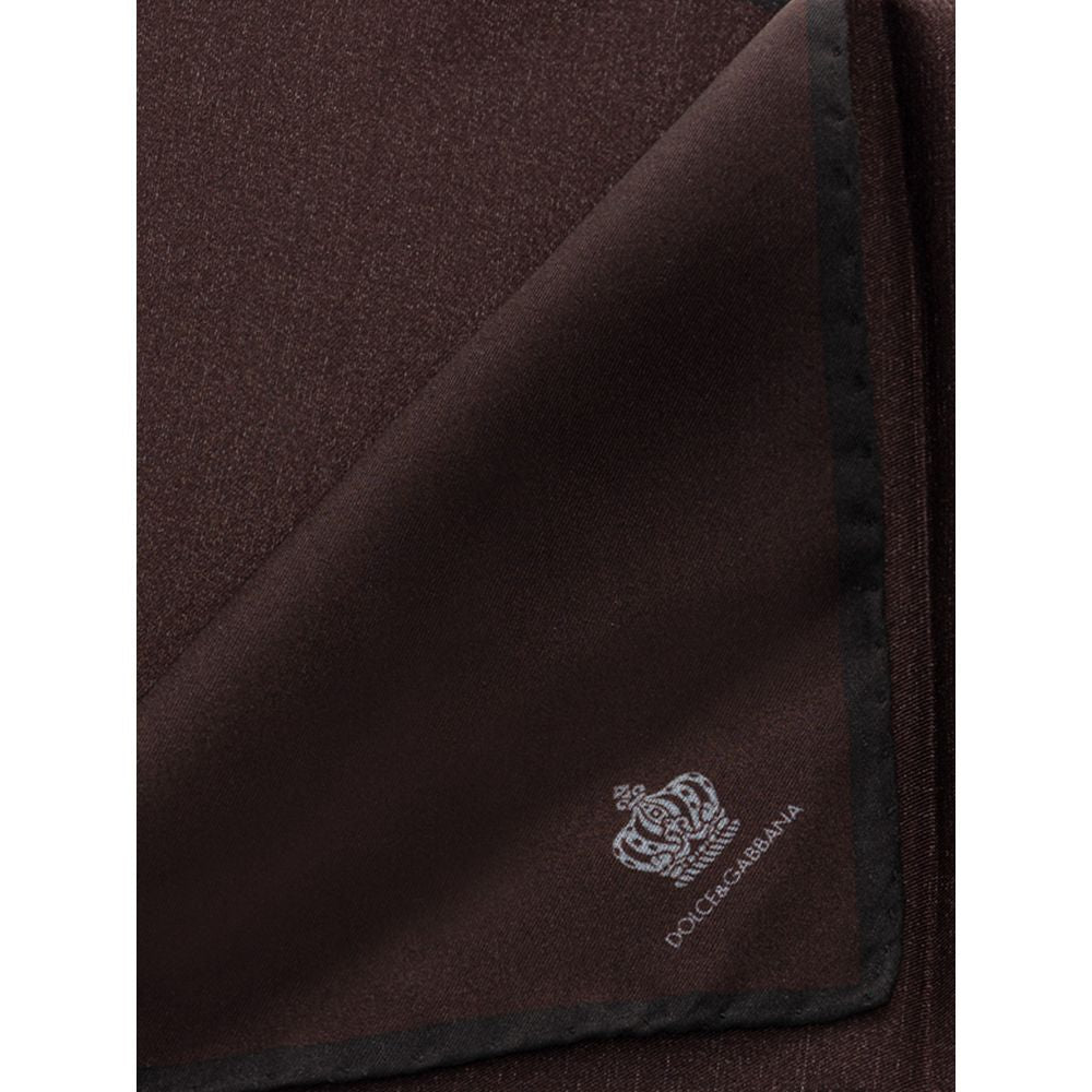 Dolce & Gabbana Brown Silk Pocket Square Dolce & Gabbana