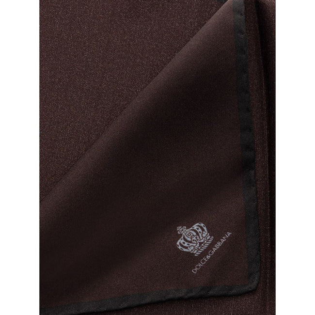 Dolce & Gabbana Brown Silk Pocket Square Dolce & Gabbana