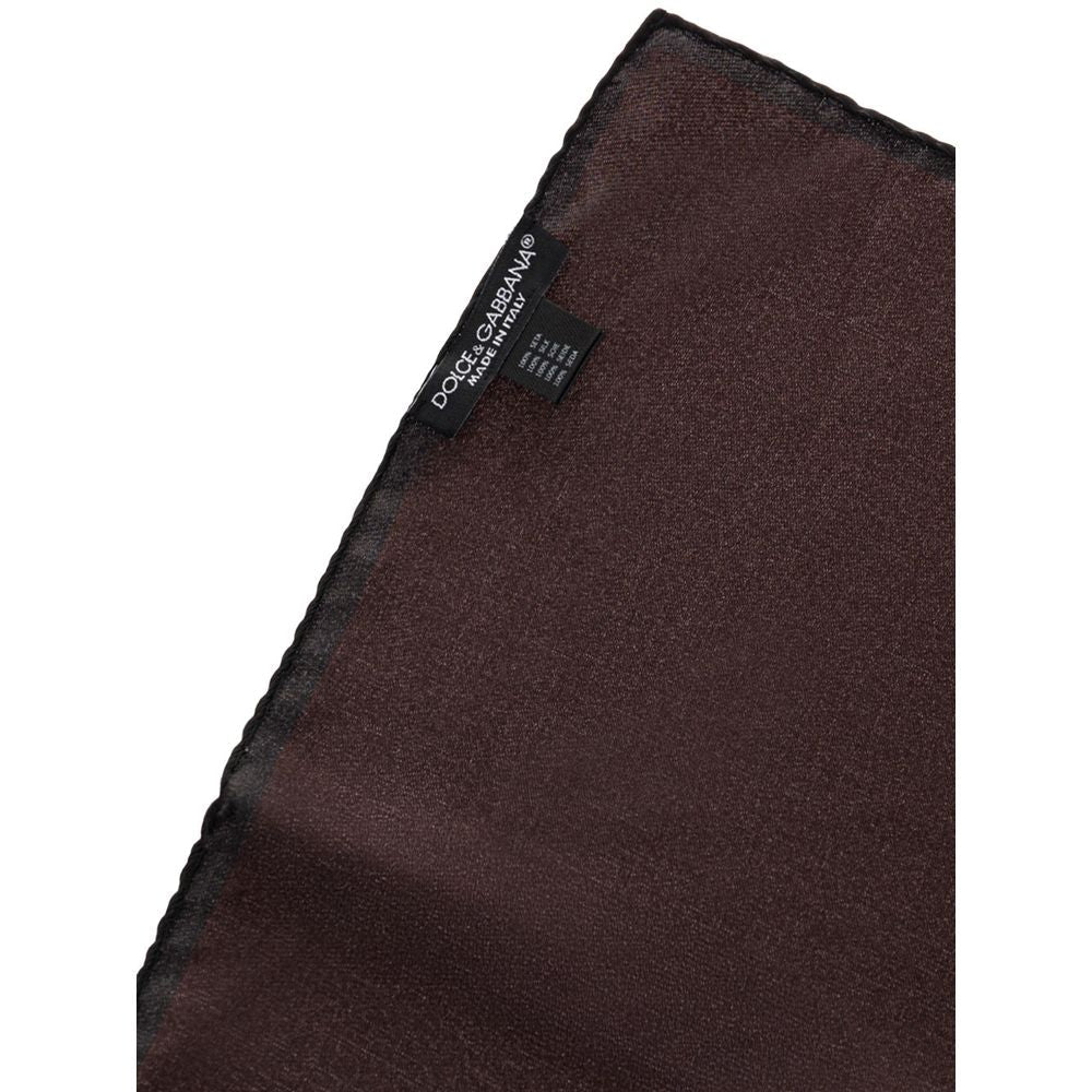 Dolce & Gabbana Brown Silk Pocket Square Dolce & Gabbana