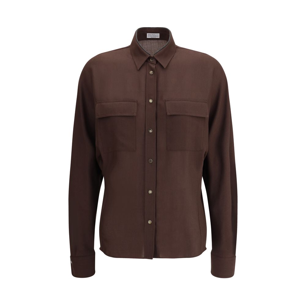 Brunello Cucinelli Embellished collar Shirt Brunello Cucinelli