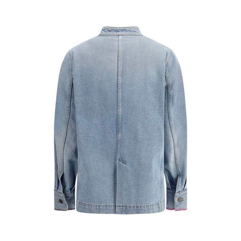 Valentino Light Blue Cotton Denim Jacket Valentino