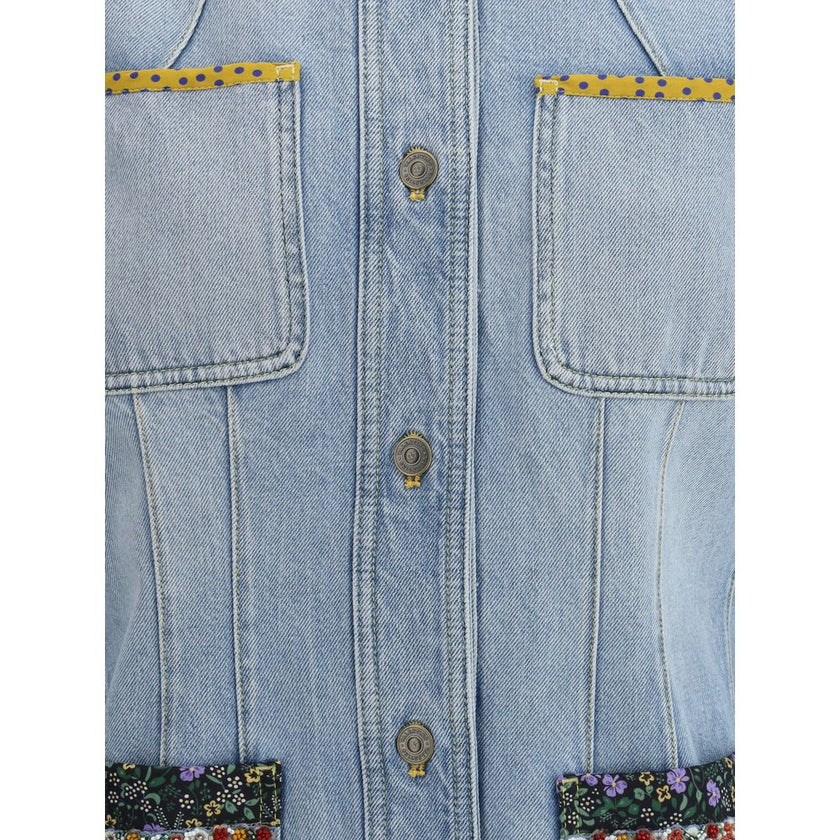 Valentino Light Blue Cotton Denim Jacket Valentino