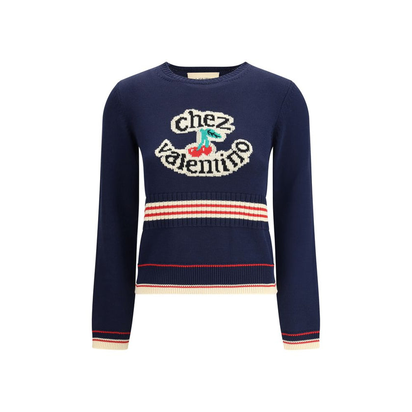 Valentino Blue Cotton Sweatshirt Valentino