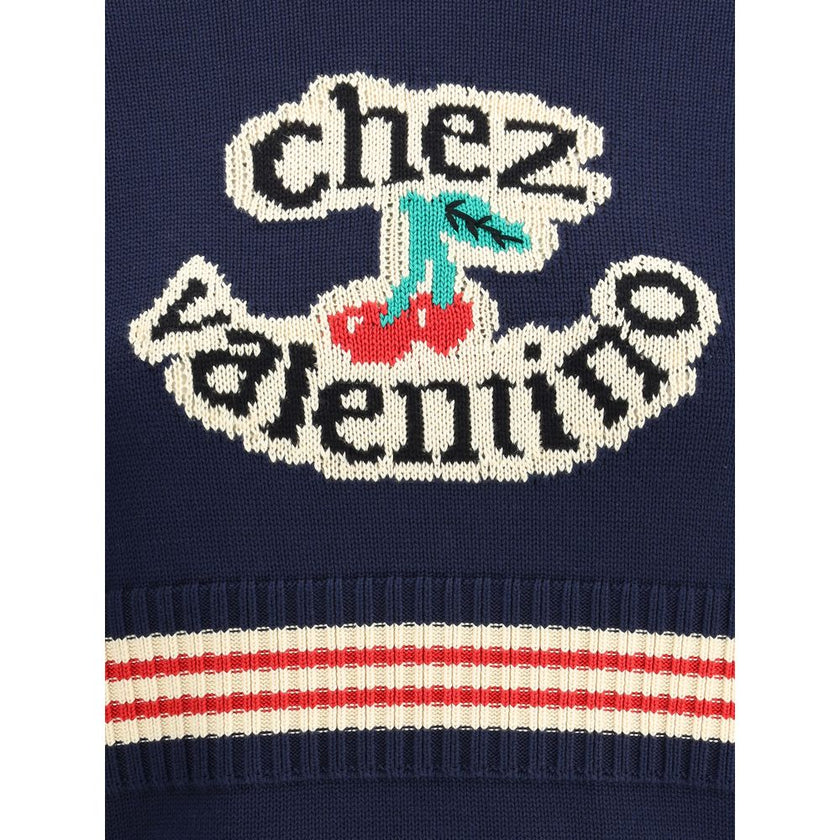 Valentino Blue Cotton Sweatshirt Valentino