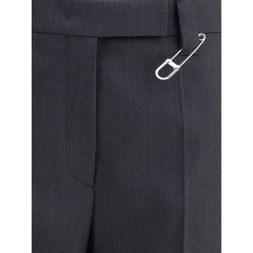 Prada Gray Fleece Wool Dress Pants Prada