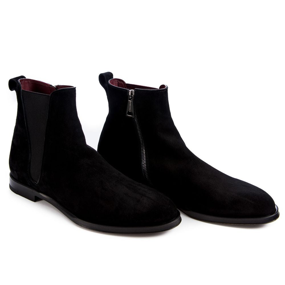 Dolce & Gabbana Black Calfskin Men Ankle Boot Dolce & Gabbana