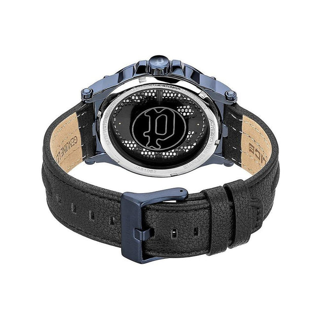 Police Black Leather Watch Police