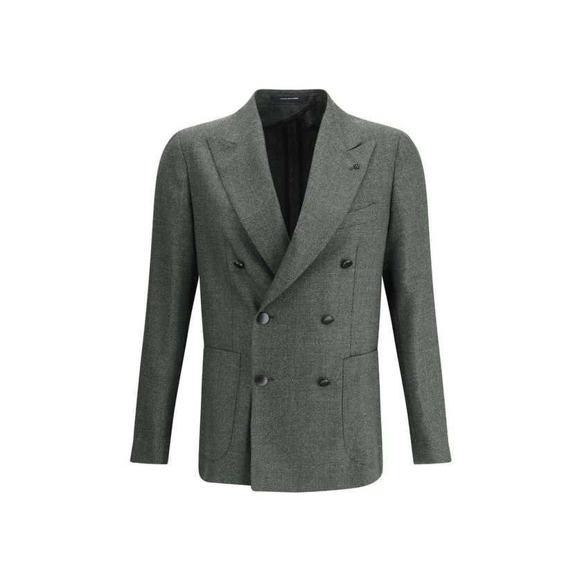 Tagliatore Green Fleece Wool Blazer Tagliatore