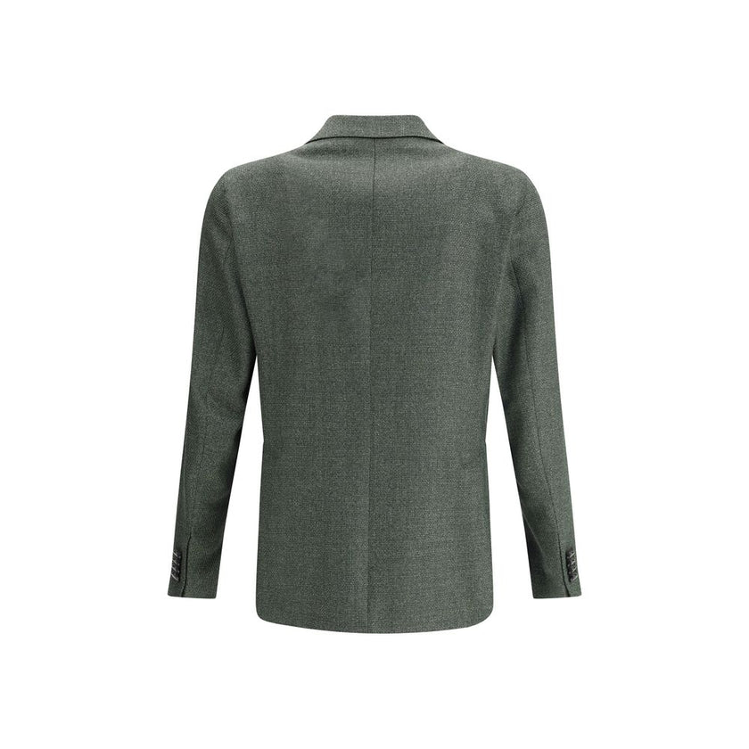 Tagliatore Green Fleece Wool Blazer Tagliatore