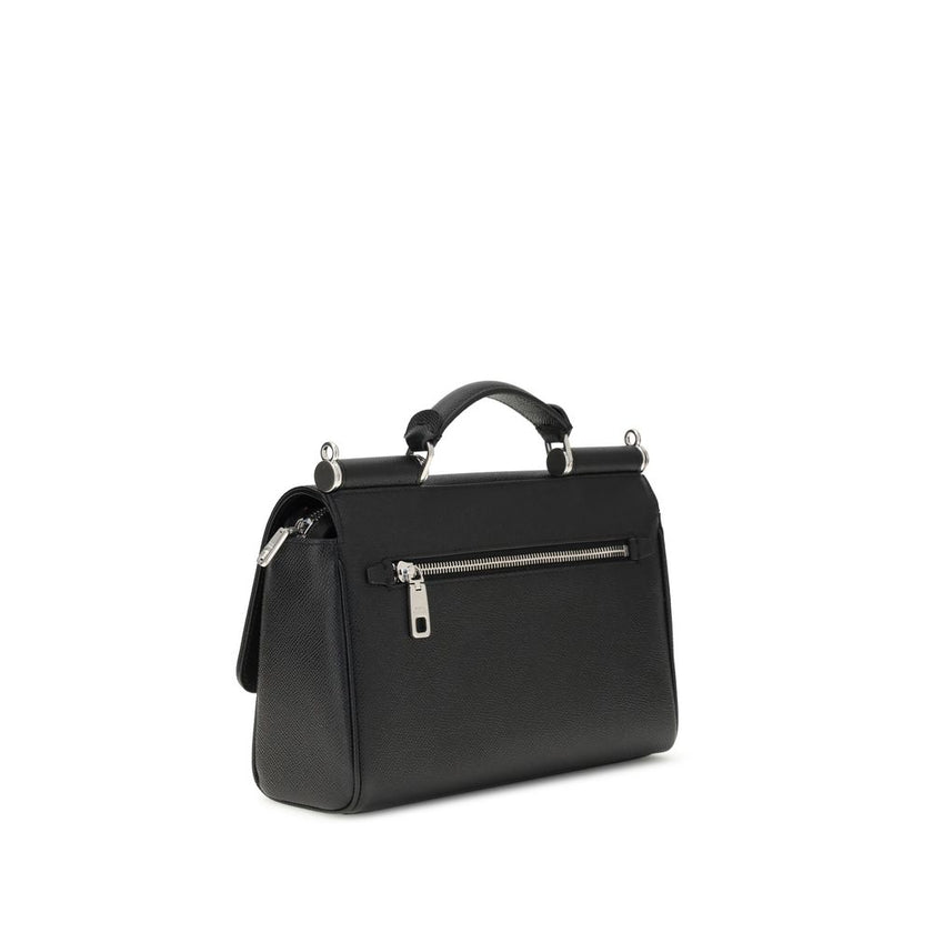 Dolce & Gabbana Black Calf Leather Bos Taurus Shoulder Bag Dolce & Gabbana