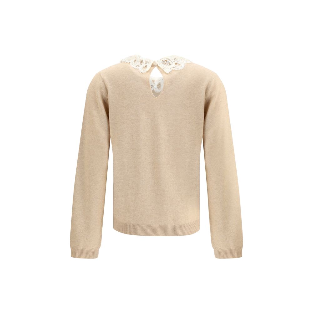 Fabiana Filippi Lace collar Sweater Fabiana Filippi