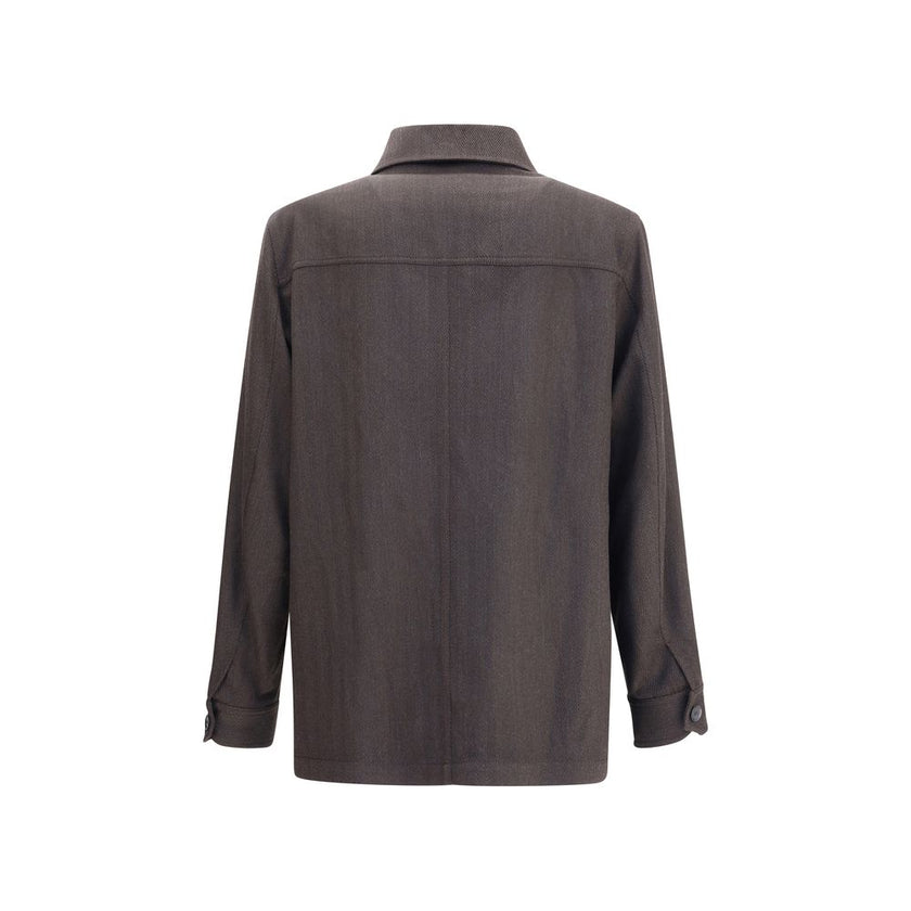 Brioni Brown Wool Coat Brioni