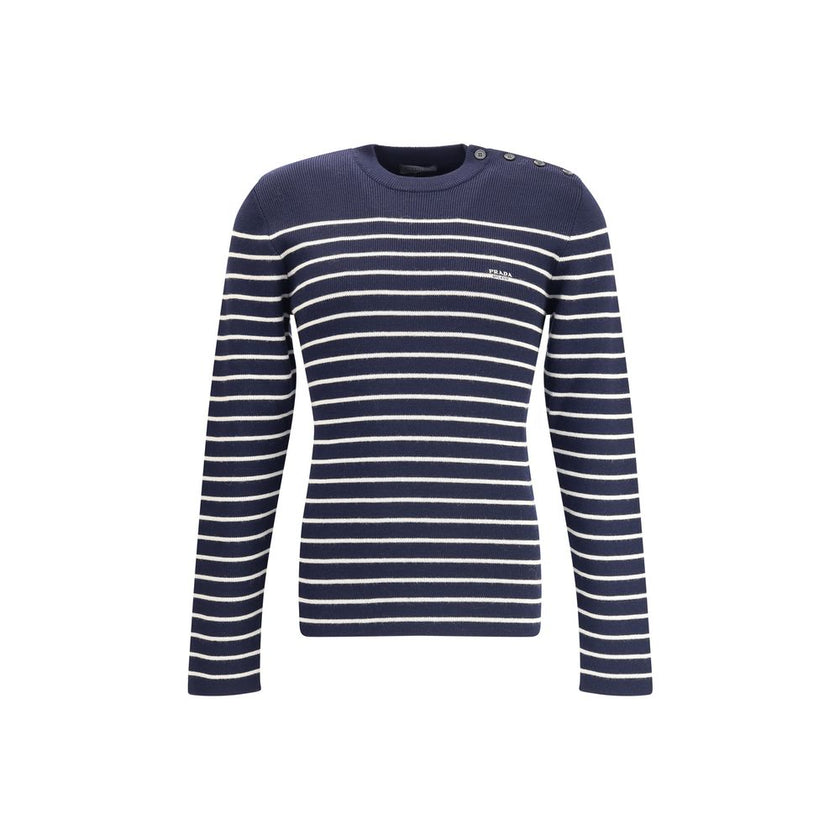 Prada Blue Fleece Wool Sweatshirt Prada