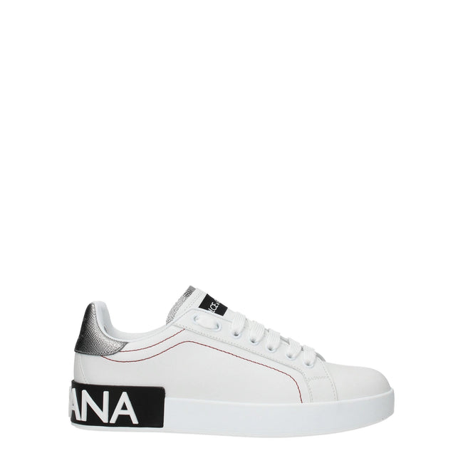 Dolce & Gabbana White Leather Low Tops Dolce & Gabbana