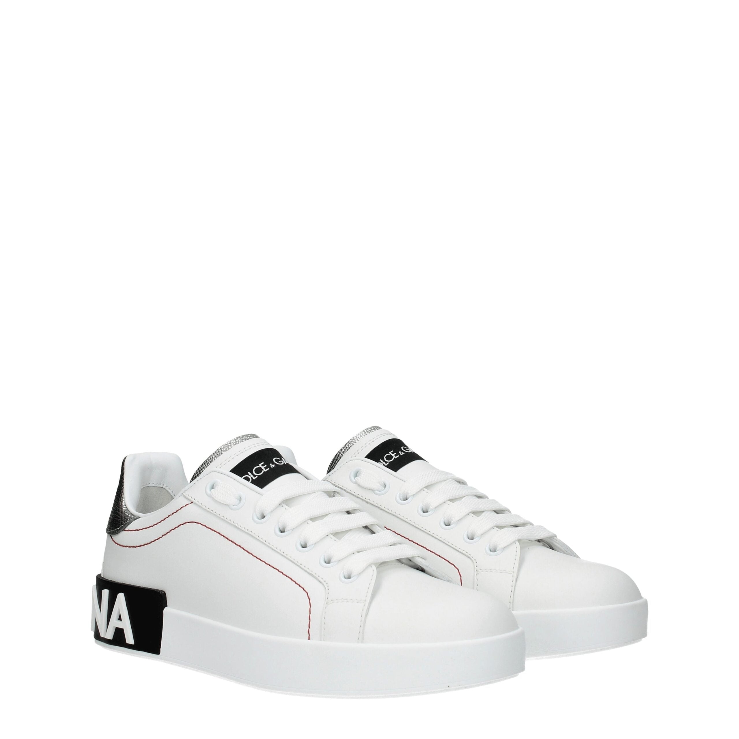 Dolce & Gabbana White Leather Low Tops Dolce & Gabbana