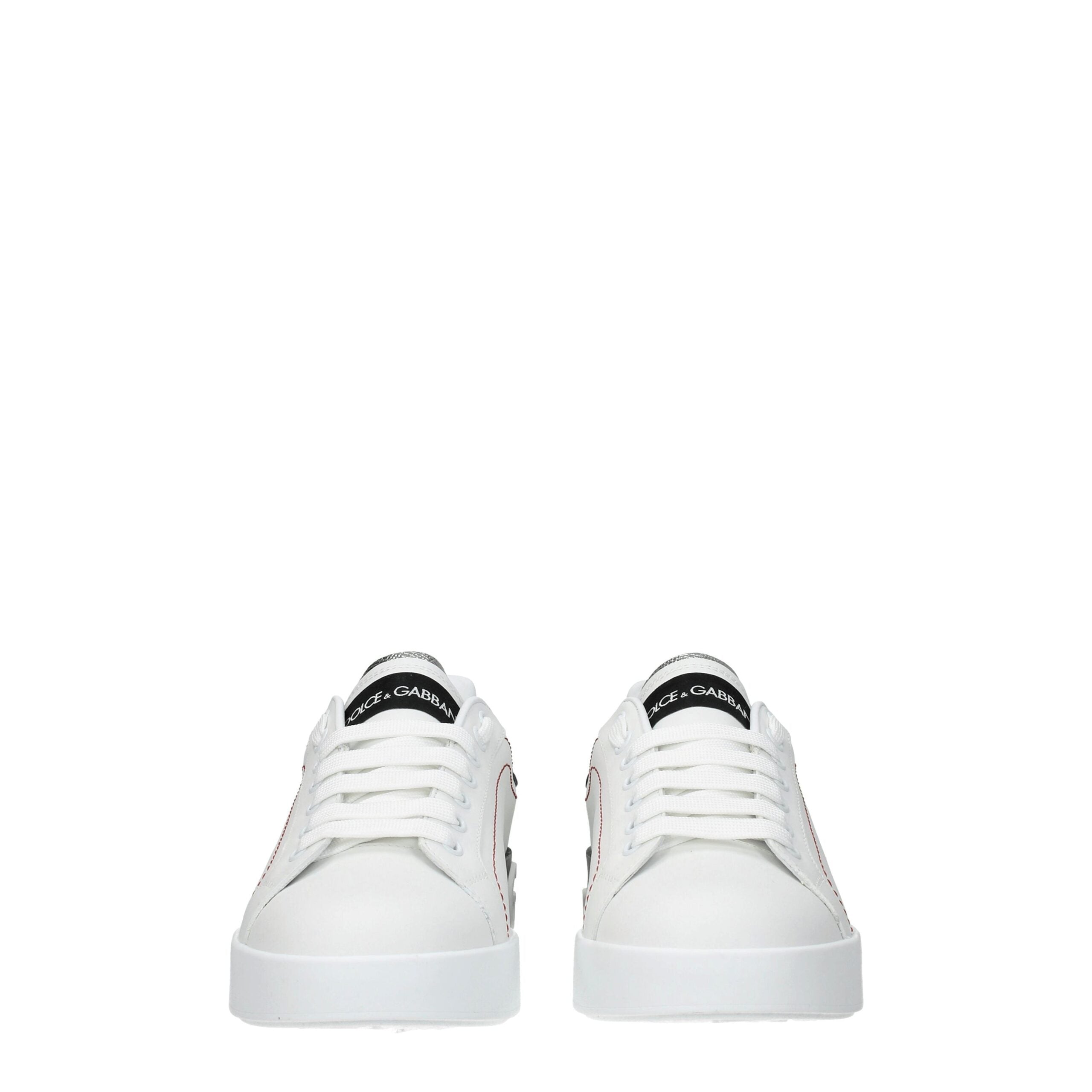 Dolce & Gabbana White Leather Low Tops Dolce & Gabbana