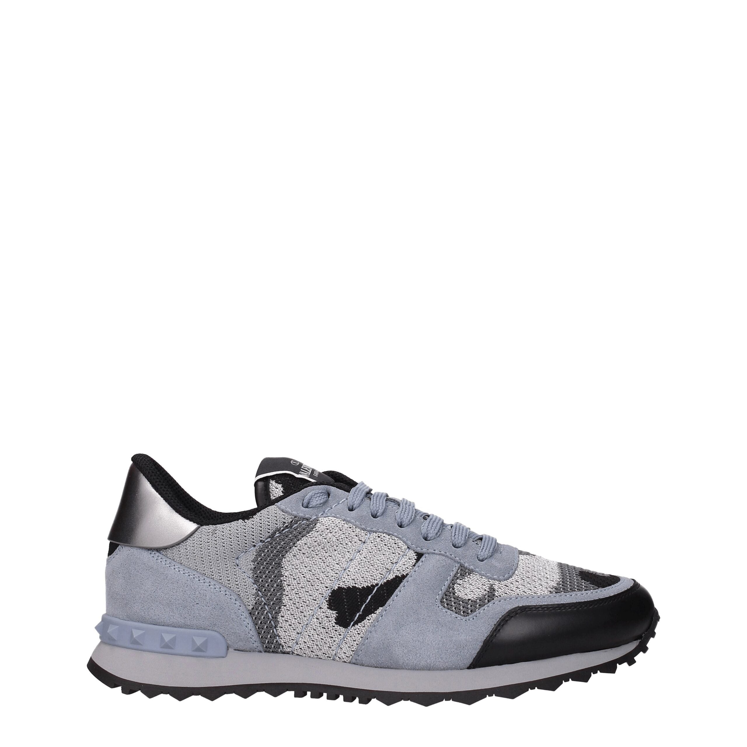 Valentino Garavani Gray Fabric Athletic Sneakers Valentino Garavani