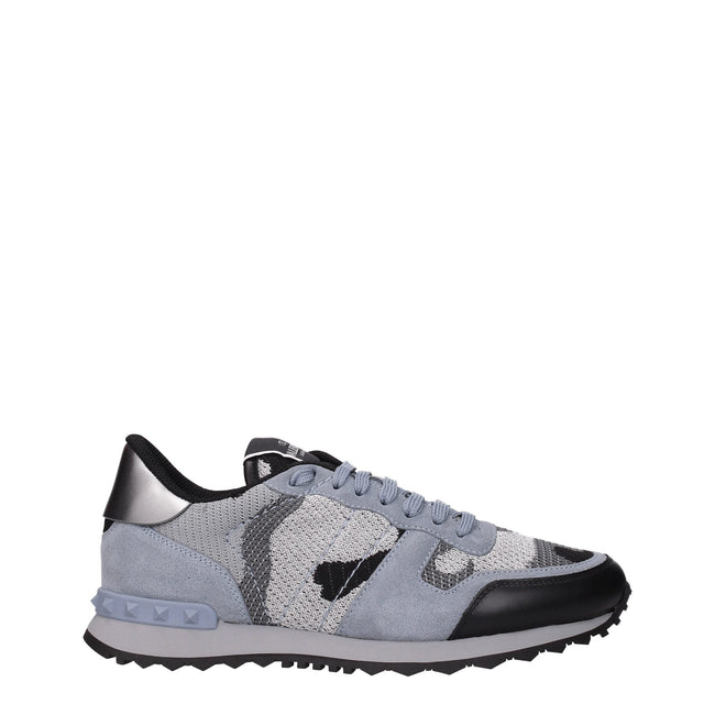 Valentino Garavani Gray Fabric Athletic Sneakers Valentino Garavani