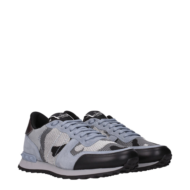 Valentino Garavani Gray Fabric Athletic Sneakers Valentino Garavani