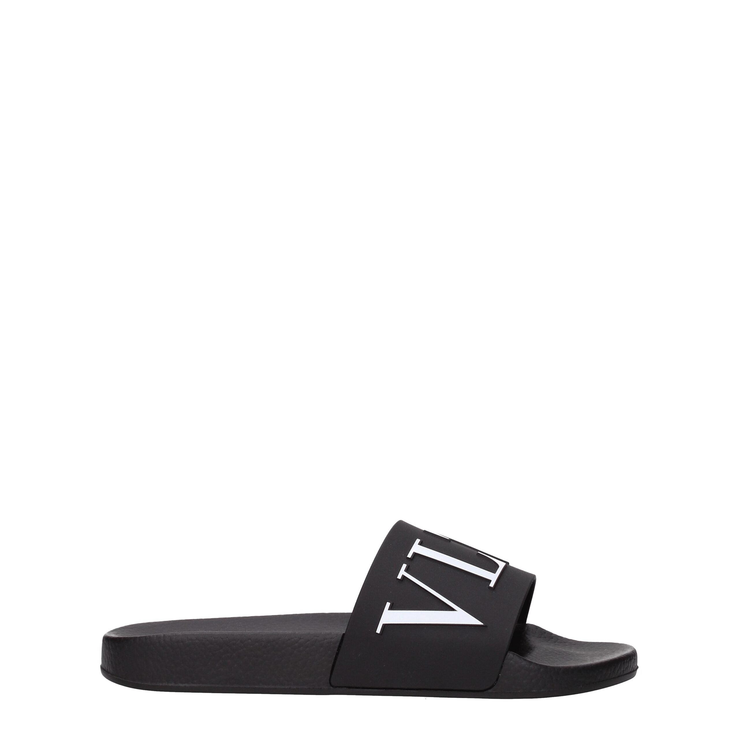 Valentino Garavani Black Cotton Slippers Sandals Valentino Garavani