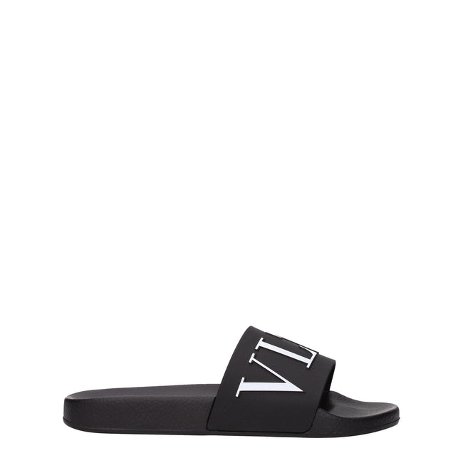 Valentino Garavani Black Cotton Slippers Sandals Valentino Garavani