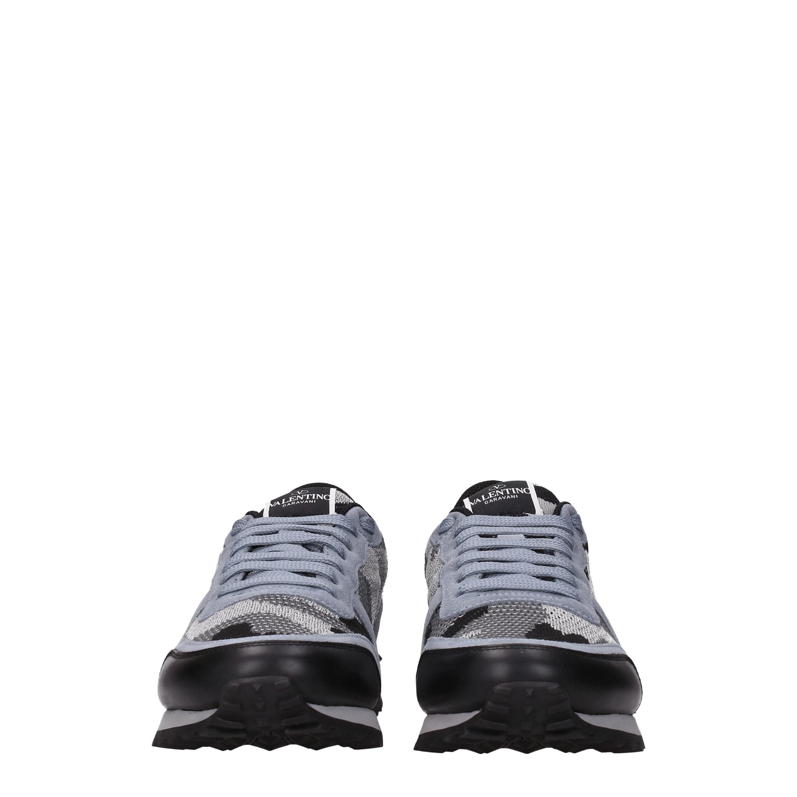 Valentino Garavani Gray Fabric Athletic Sneakers Valentino Garavani