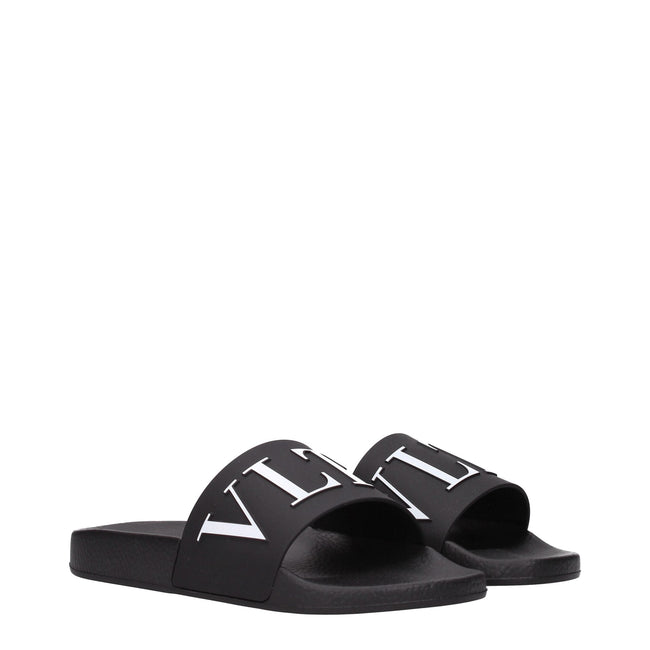 Valentino Garavani Black Cotton Slippers Sandals Valentino Garavani