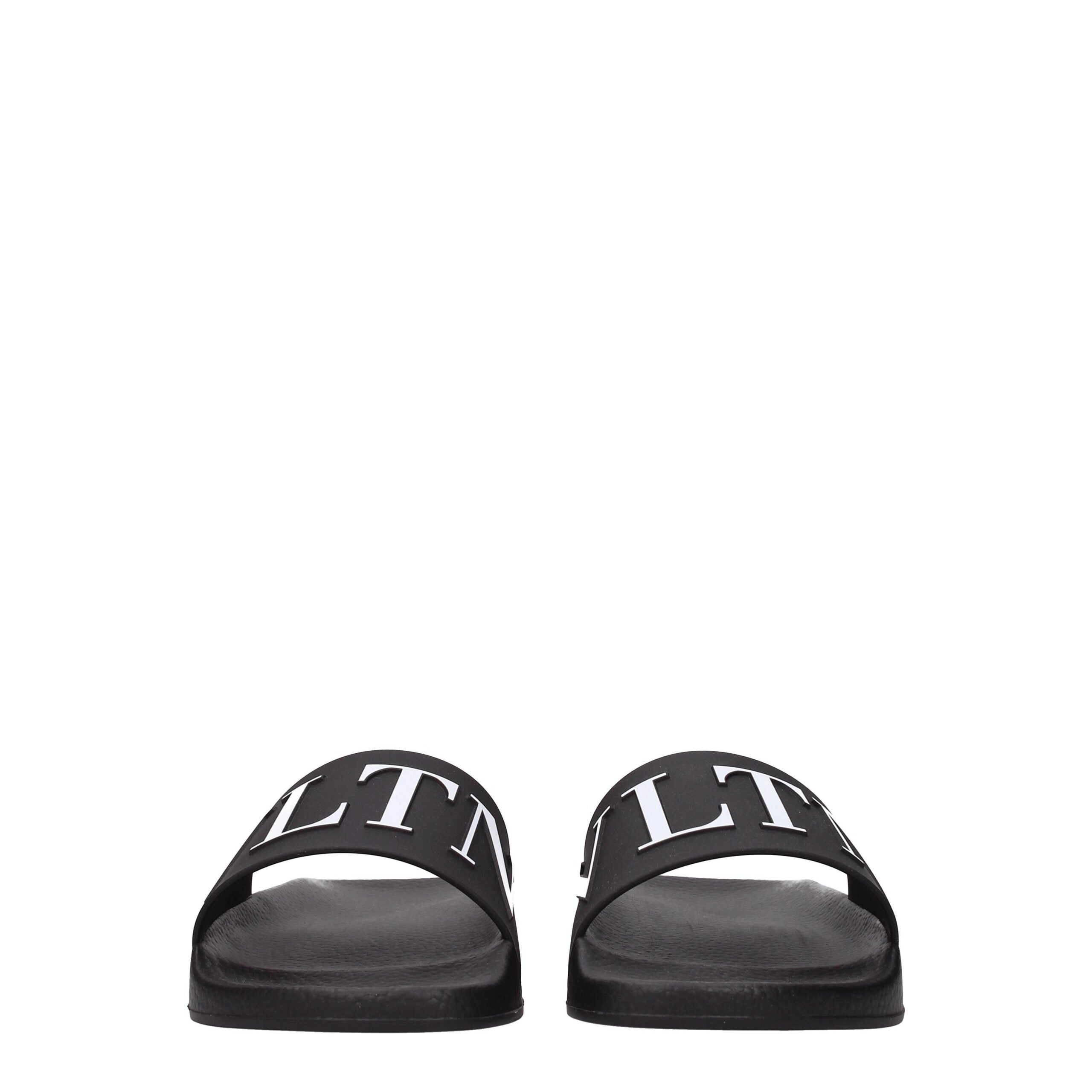 Valentino Garavani Black Cotton Slippers Sandals Valentino Garavani