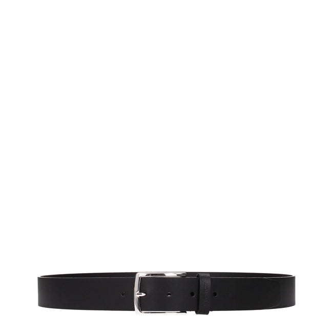Testoni Black Leather Regular Belts Testoni