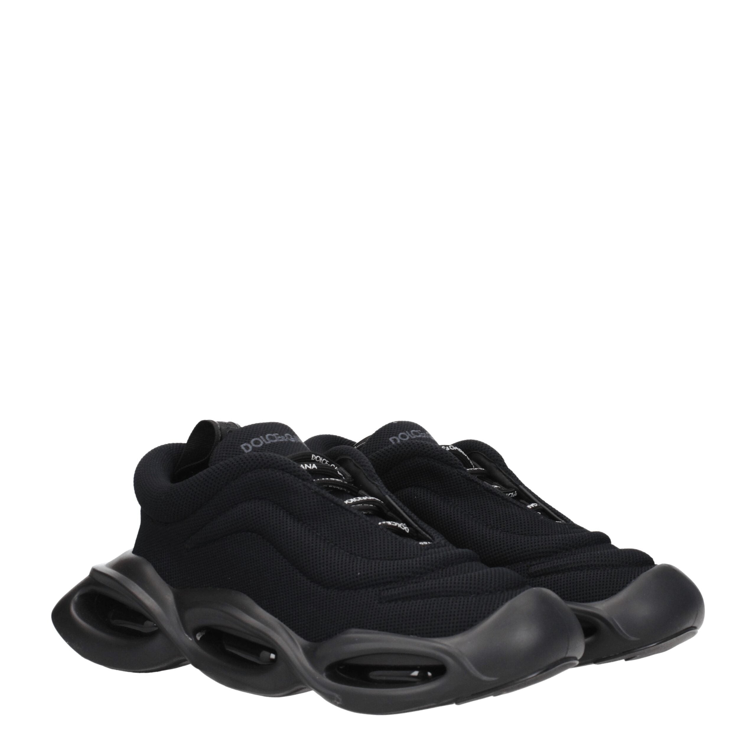 Dolce & Gabbana Black Fabric Chunky Sneakers Dolce & Gabbana