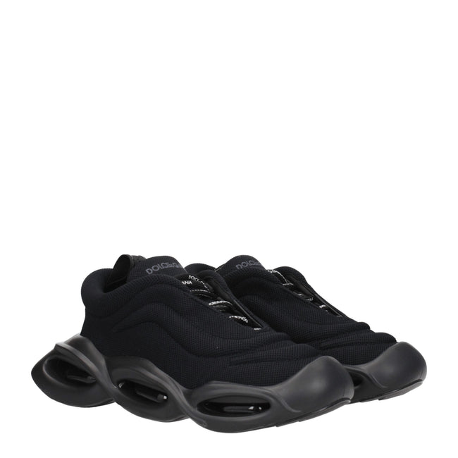 Dolce & Gabbana Black Fabric Chunky Sneakers Dolce & Gabbana